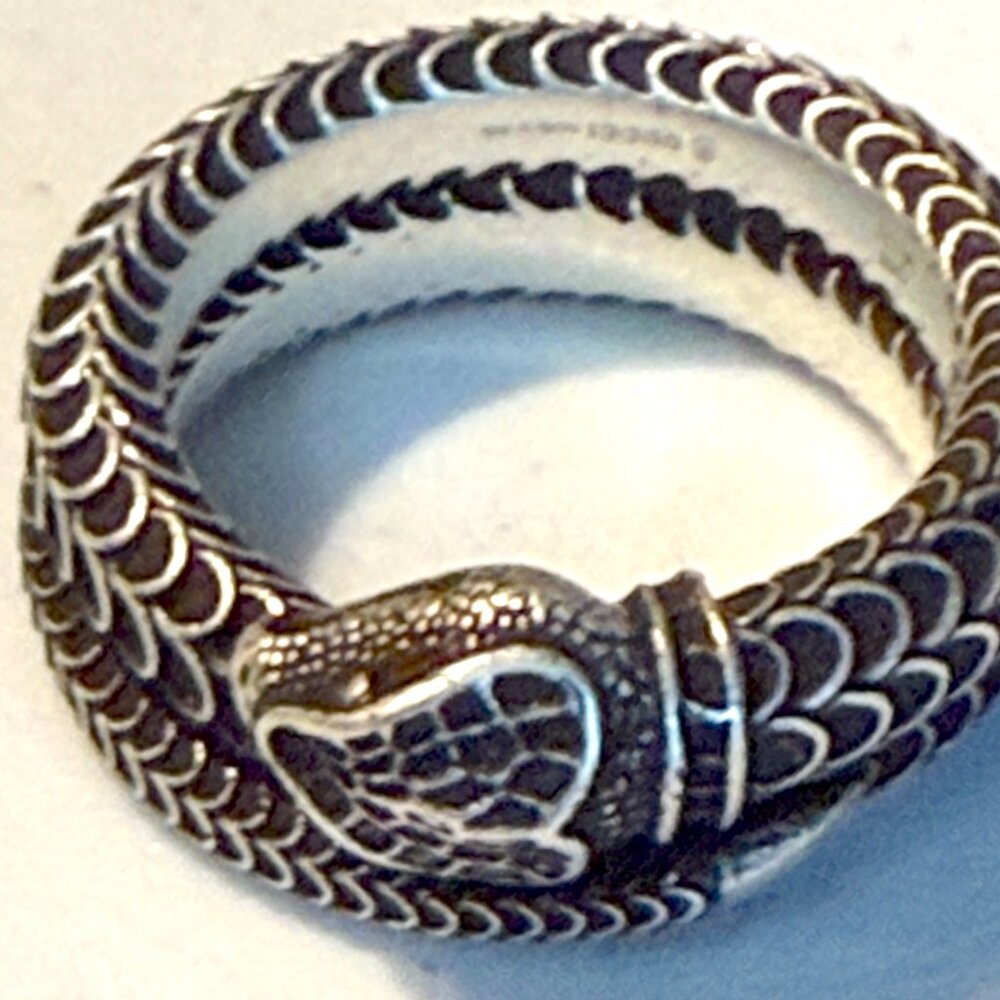 GUCCI Silver 925 Snake Ring 577294 J8400 - Picture 8 of 15